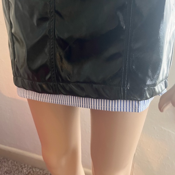 Pleather corset tie back mini dress 🏴‍☠️ 🔵⚪️Side zipper shown open in photo - Picture 5 of 8